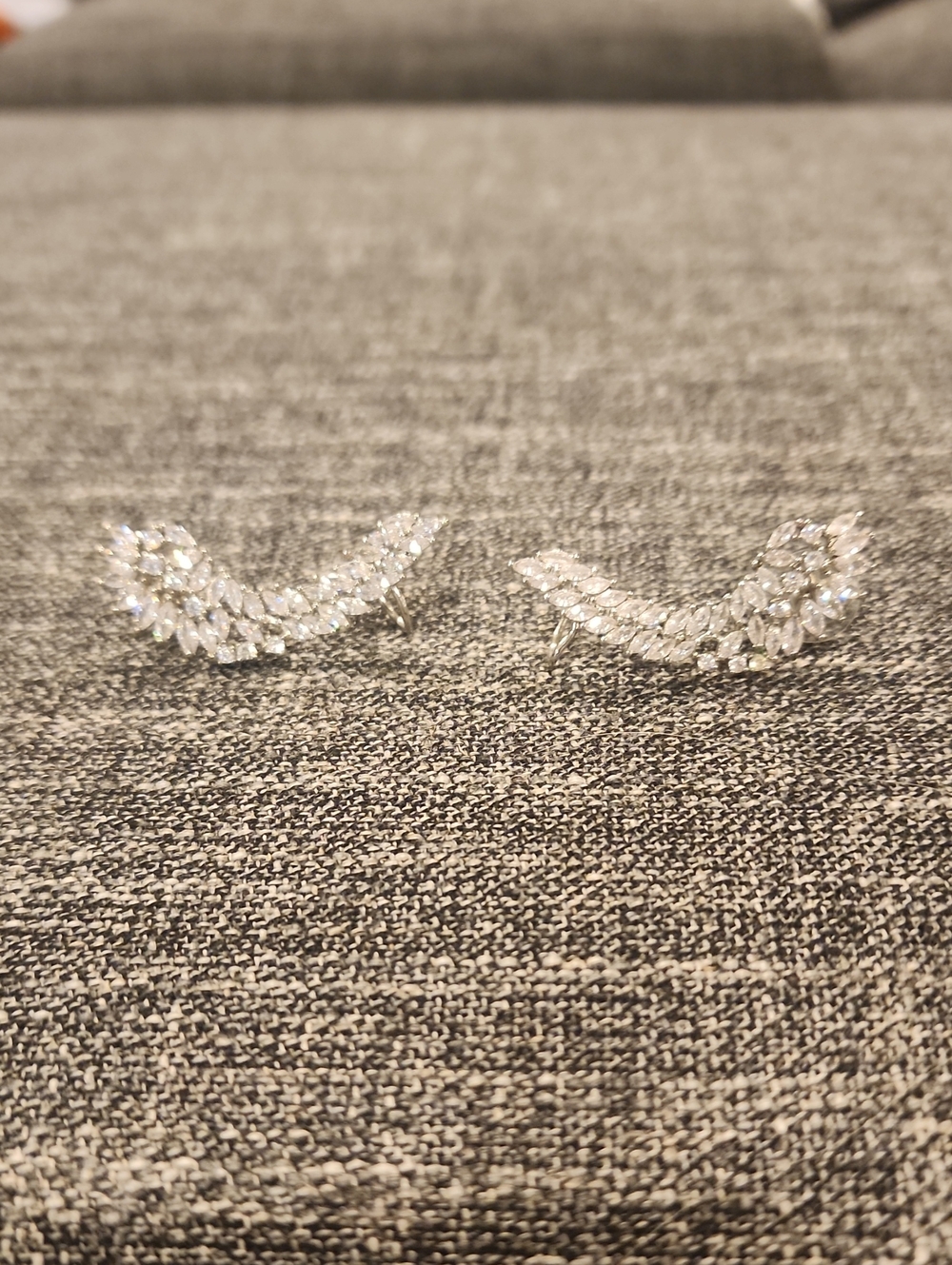 Crystal Marquise Ear Climbers - Silver-Tone Sparkle